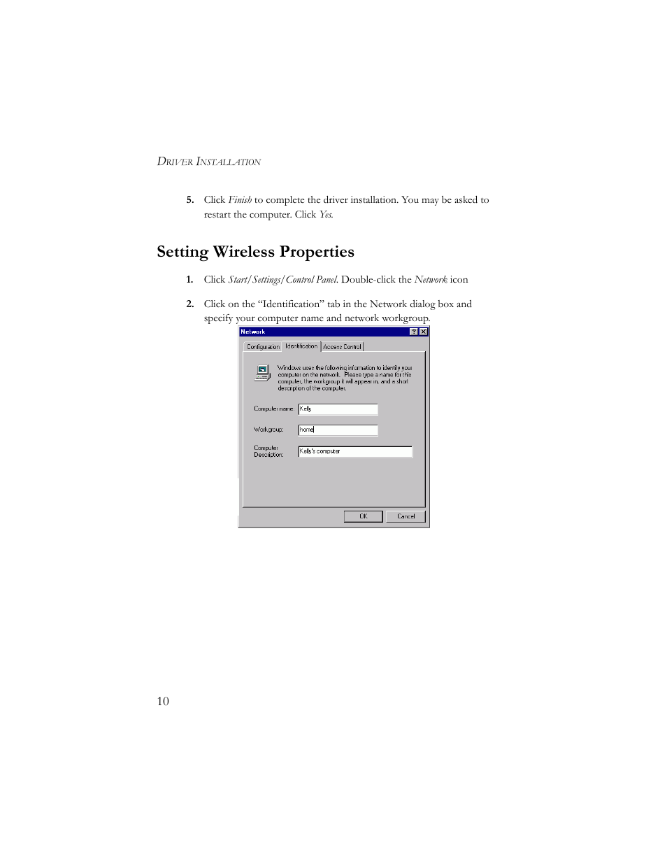 Setting wireless properties | SMC Networks SMC2664W User Manual | Page 20 / 60