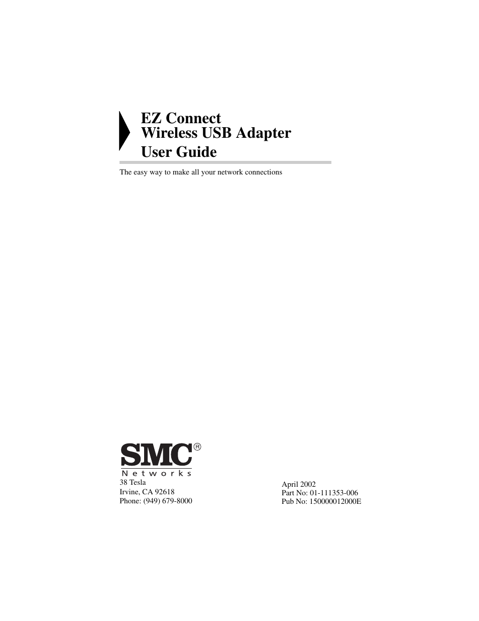 Ez connect wireless usb adapter user guide | SMC Networks SMC2664W User Manual | Page 3 / 60