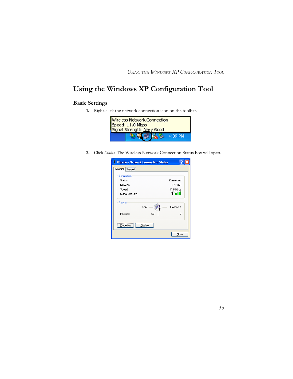 Using the windows xp configuration tool, Basic settings | SMC Networks SMC2664W User Manual | Page 45 / 60