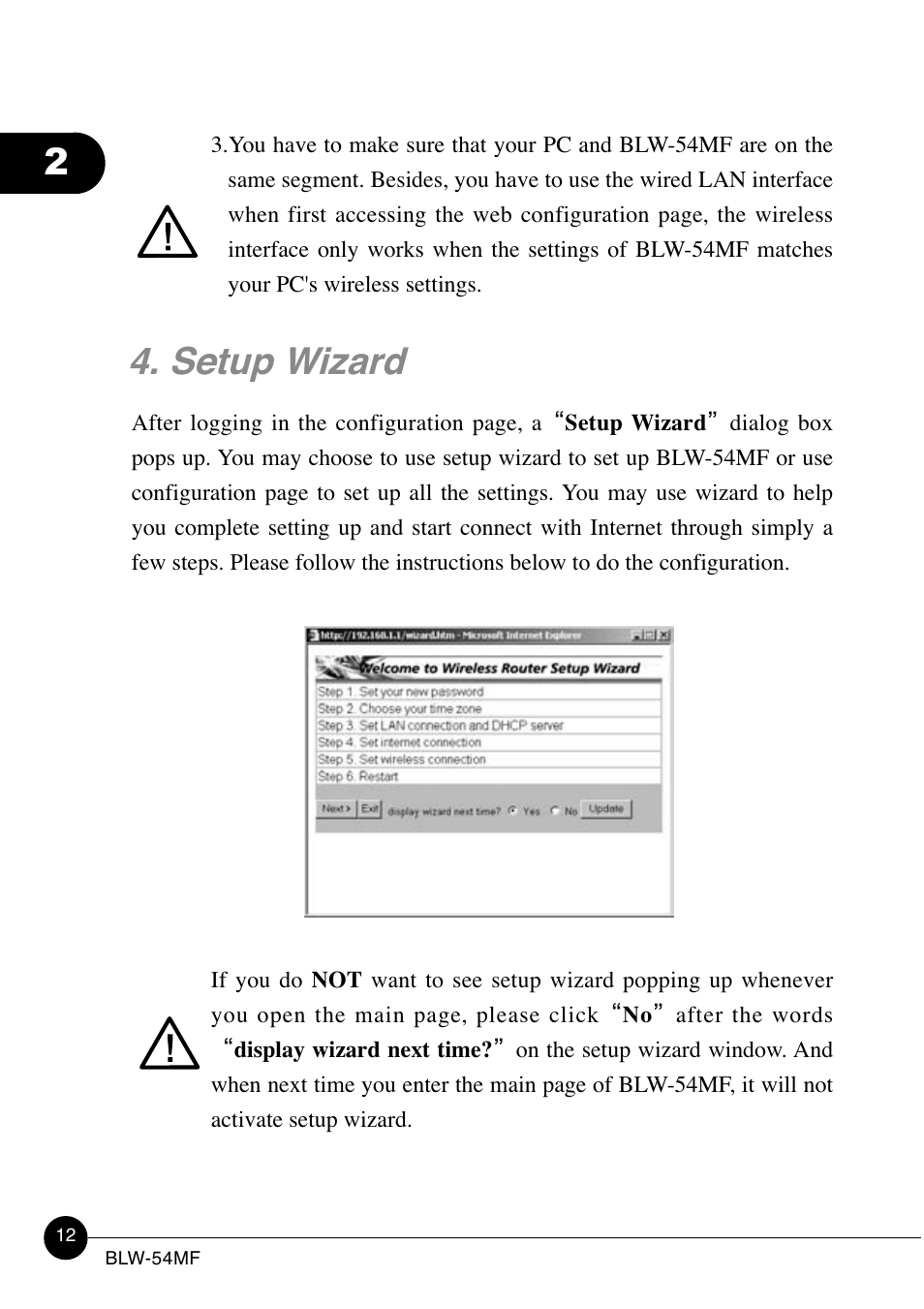 Setup wizard | SMC Networks BLW-54MF User Manual | Page 17 / 78
