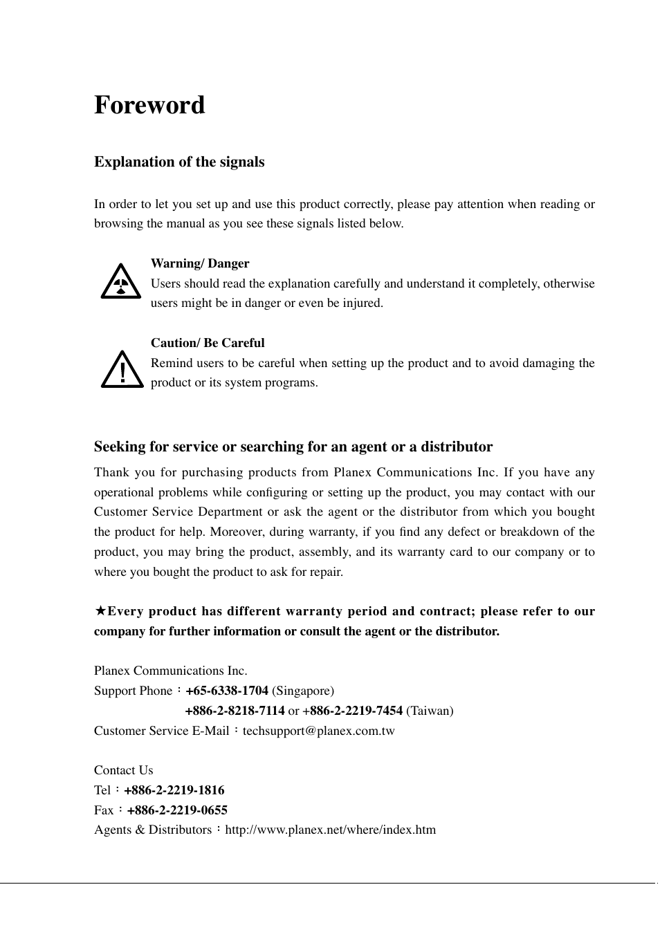 Foreword | SMC Networks BLW-54MF User Manual | Page 3 / 78