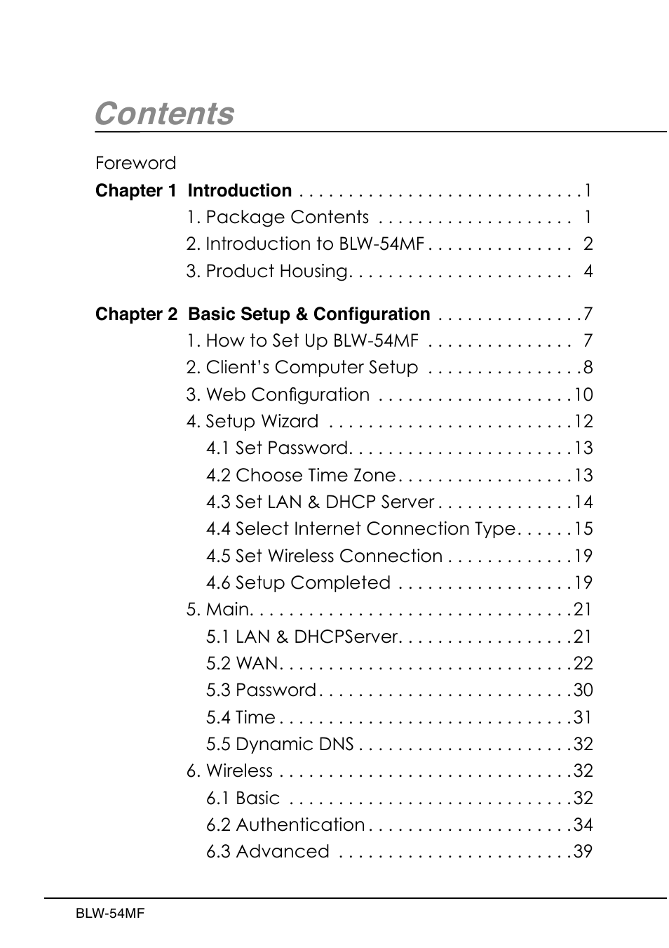 SMC Networks BLW-54MF User Manual | Page 5 / 78