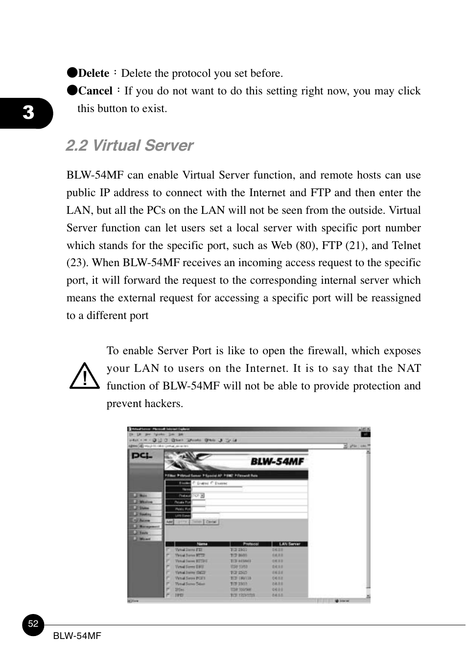 2 virtual server | SMC Networks BLW-54MF User Manual | Page 57 / 78