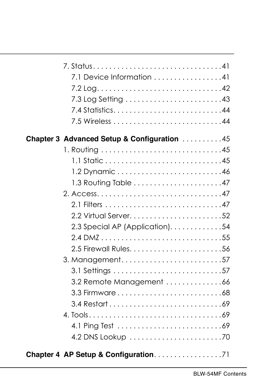 SMC Networks BLW-54MF User Manual | Page 6 / 78