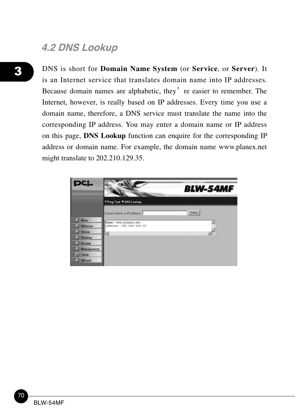 2 dns lookup | SMC Networks BLW-54MF User Manual | Page 75 / 78