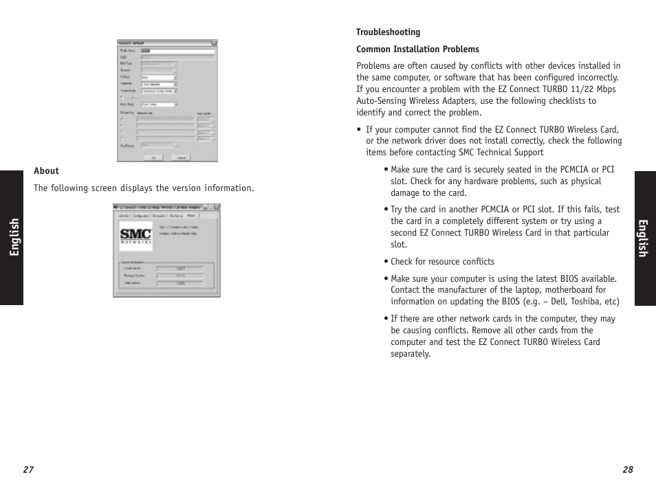 English | SMC Networks SMC EZ Connect Turbo SMC2435W User Manual | Page 15 / 18