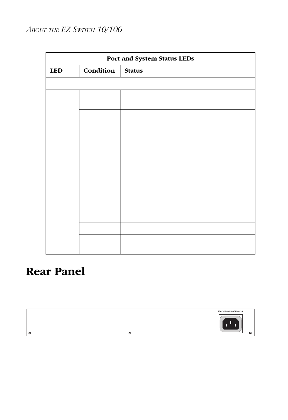 Rear panel, Ez s | SMC Networks SMC-EZ109DT User Manual | Page 16 / 32