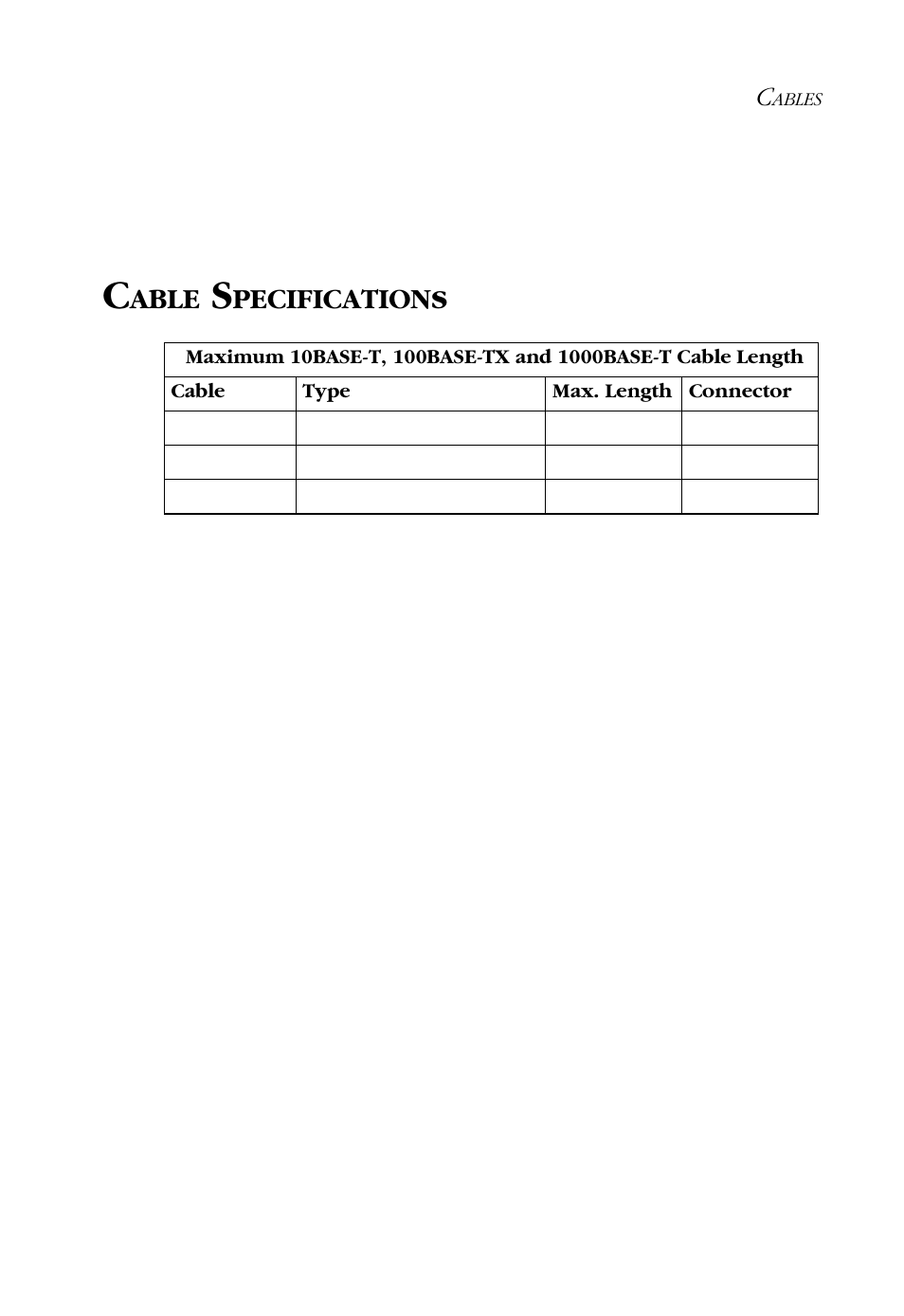 Cables, Cable specifications, Ables | SMC Networks SMC-EZ109DT User Manual | Page 23 / 32