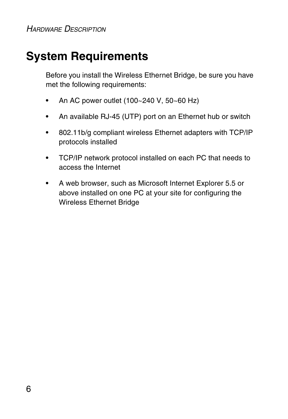 System requirements | SMC Networks SMC2870W User Manual | Page 18 / 74