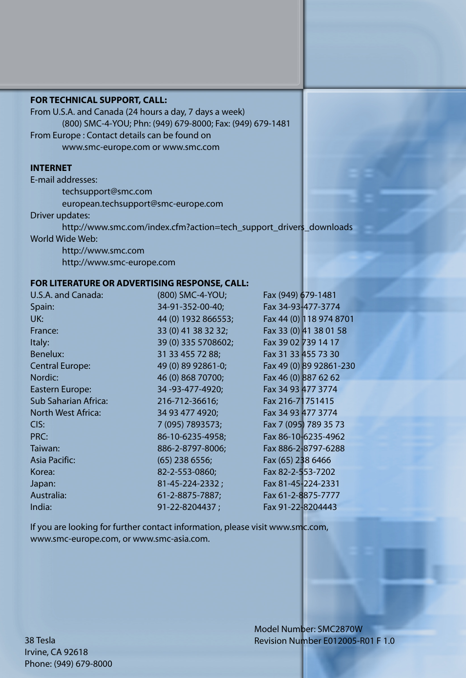 SMC Networks SMC2870W User Manual | Page 74 / 74