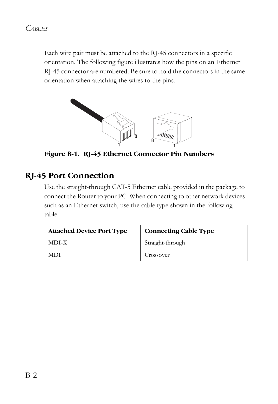 Rj-45 port connection | SMC Networks SMCWBR14S-N2 User Manual | Page 130 / 136