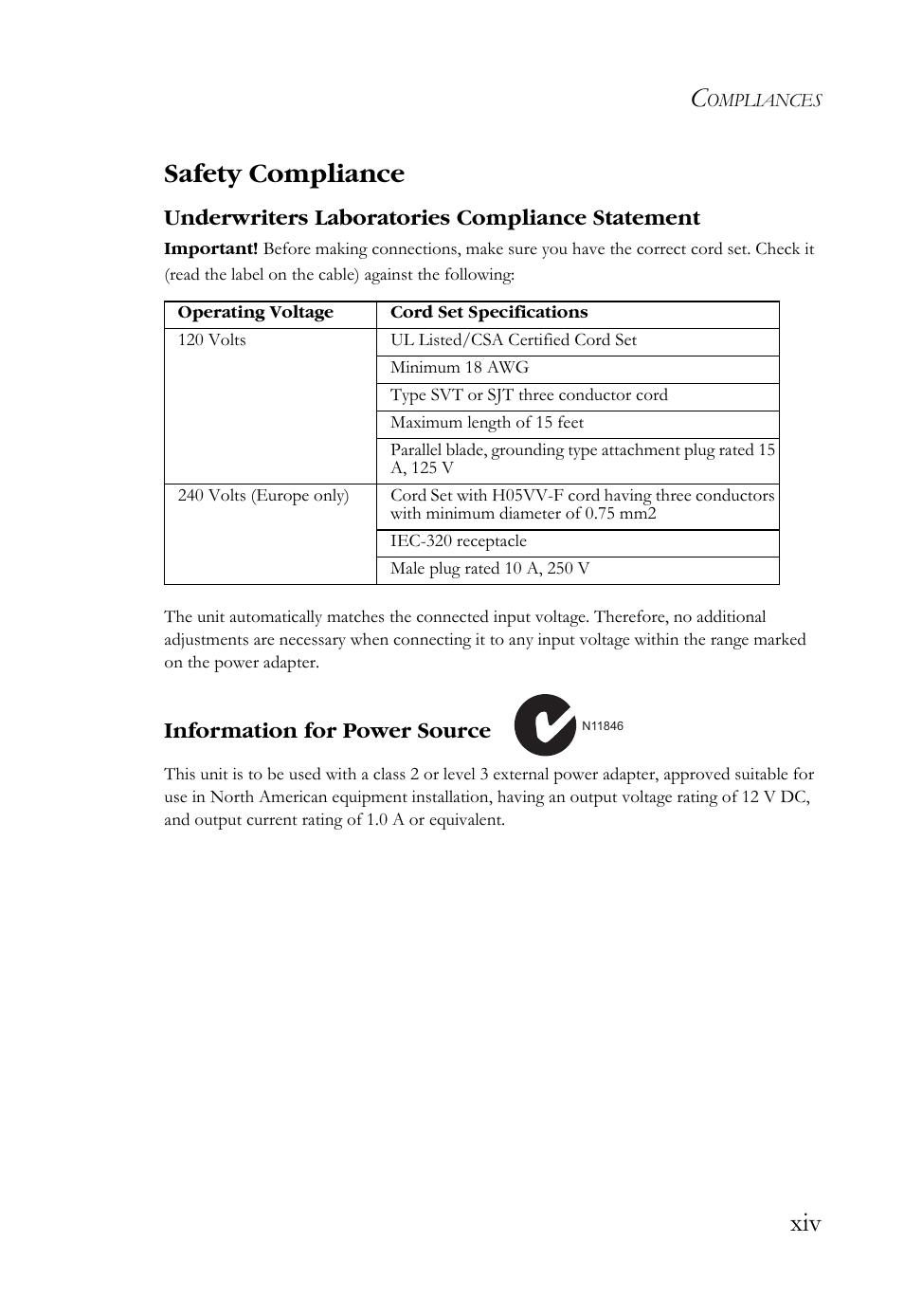 Xiv safety compliance | SMC Networks SMCWBR14S-N2 User Manual | Page 17 / 136
