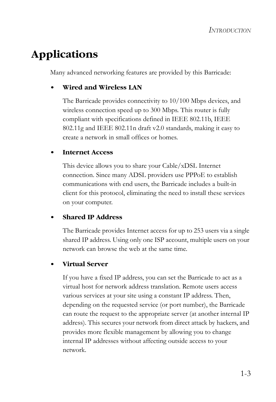 Applications, Applications -3 | SMC Networks SMCWBR14S-N2 User Manual | Page 25 / 136