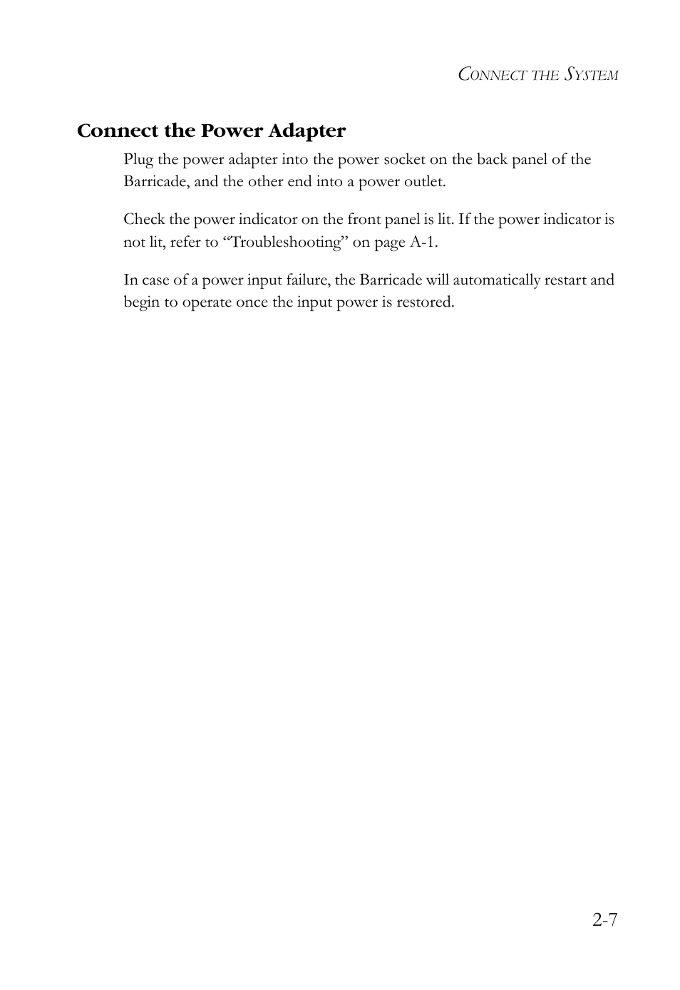 Connect the power adapter, Connect the power adapter -7, 7 connect the power adapter | SMC Networks SMCWBR14S-N2 User Manual | Page 33 / 136