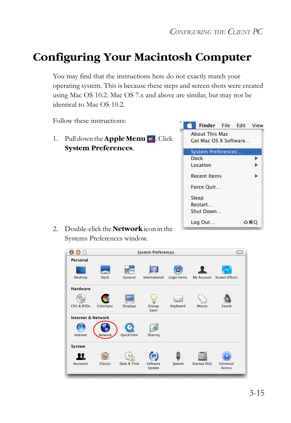 Configuring your macintosh computer, Configuring your macintosh computer -15 | SMC Networks SMCWBR14S-N2 User Manual | Page 49 / 136