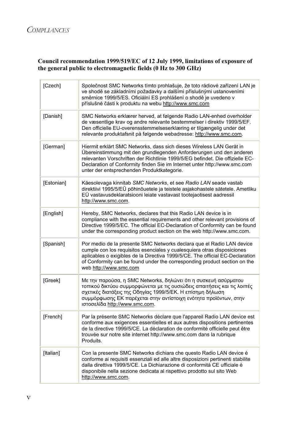 SMC Networks SMCWBR14S-N2 User Manual | Page 8 / 136