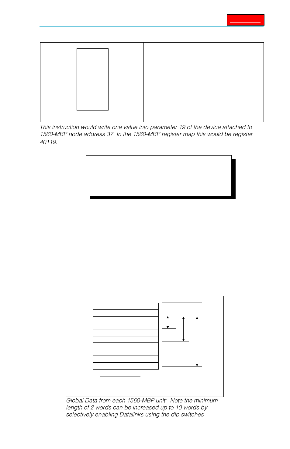 Reading from the 1560-mbp, Global data - mstr type 6, 1 global data - mstr type 6 | Chapter 4 — programming considerations | SMC Networks ProSoft 1560 User Manual | Page 19 / 44