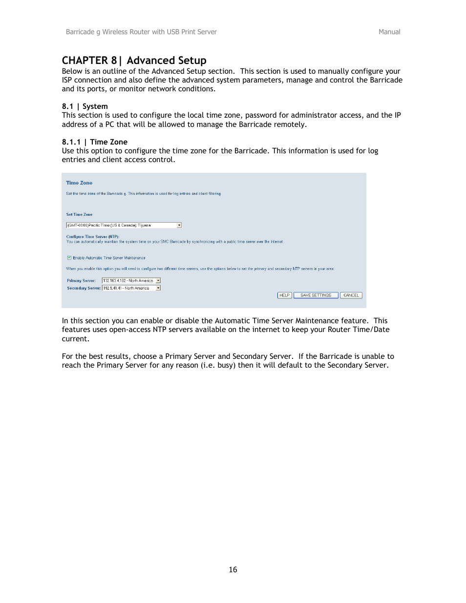 Chapter 8| advanced setup | SMC Networks Barricade SMC2804WBRP-G User Manual | Page 16 / 70