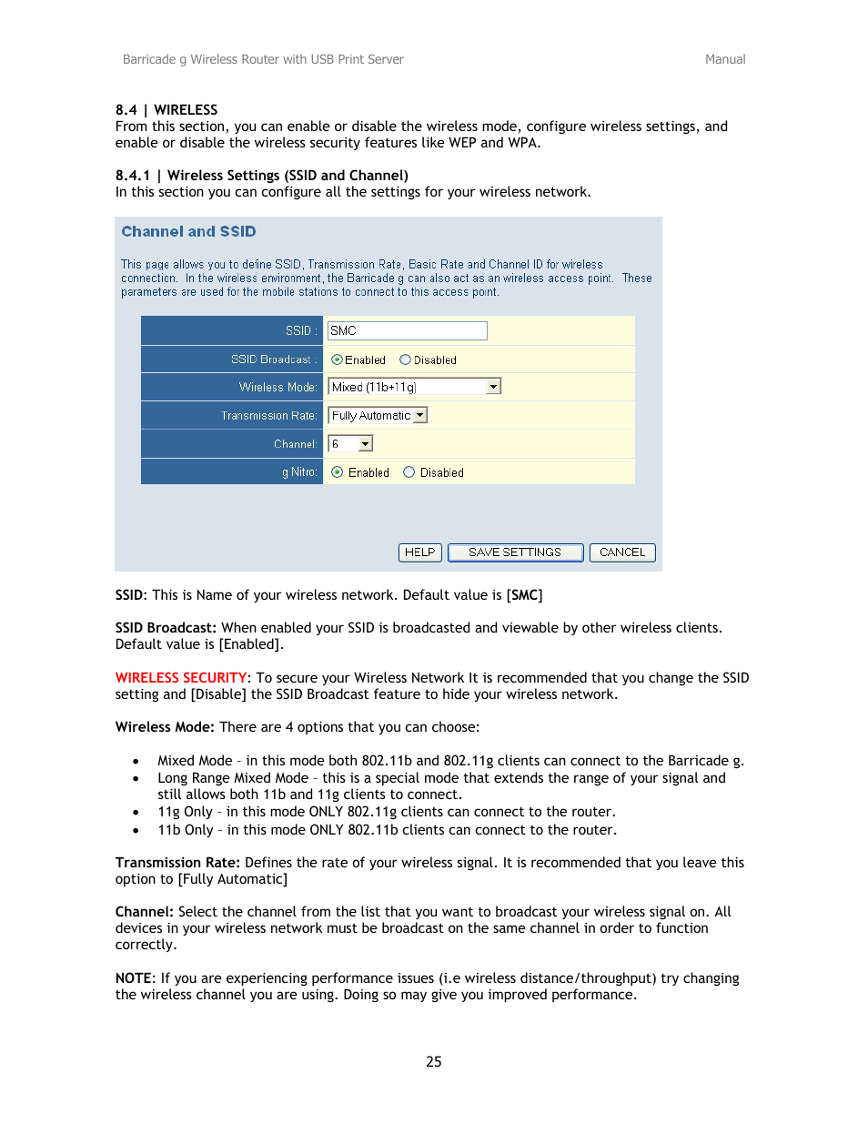 SMC Networks Barricade SMC2804WBRP-G User Manual | Page 25 / 70