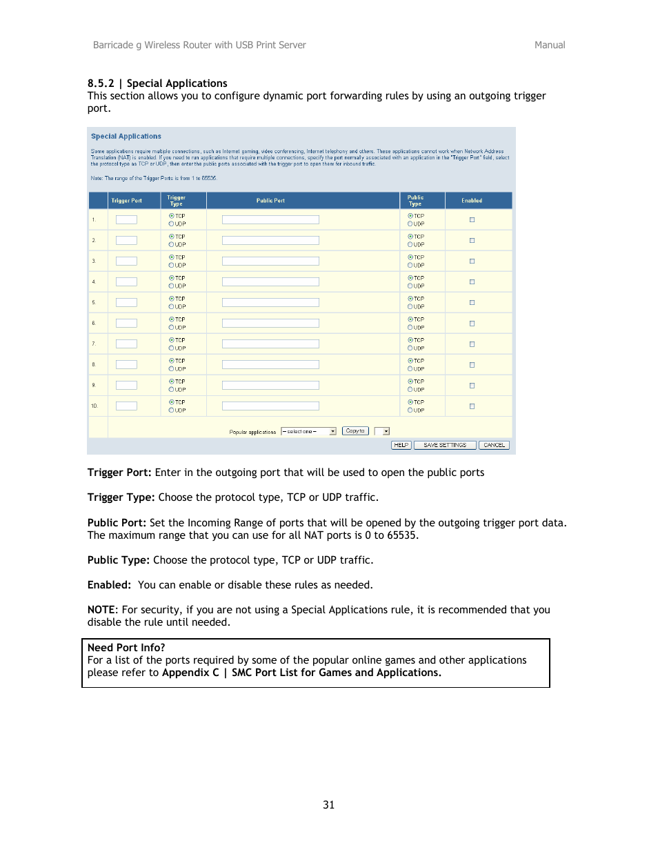 SMC Networks Barricade SMC2804WBRP-G User Manual | Page 31 / 70