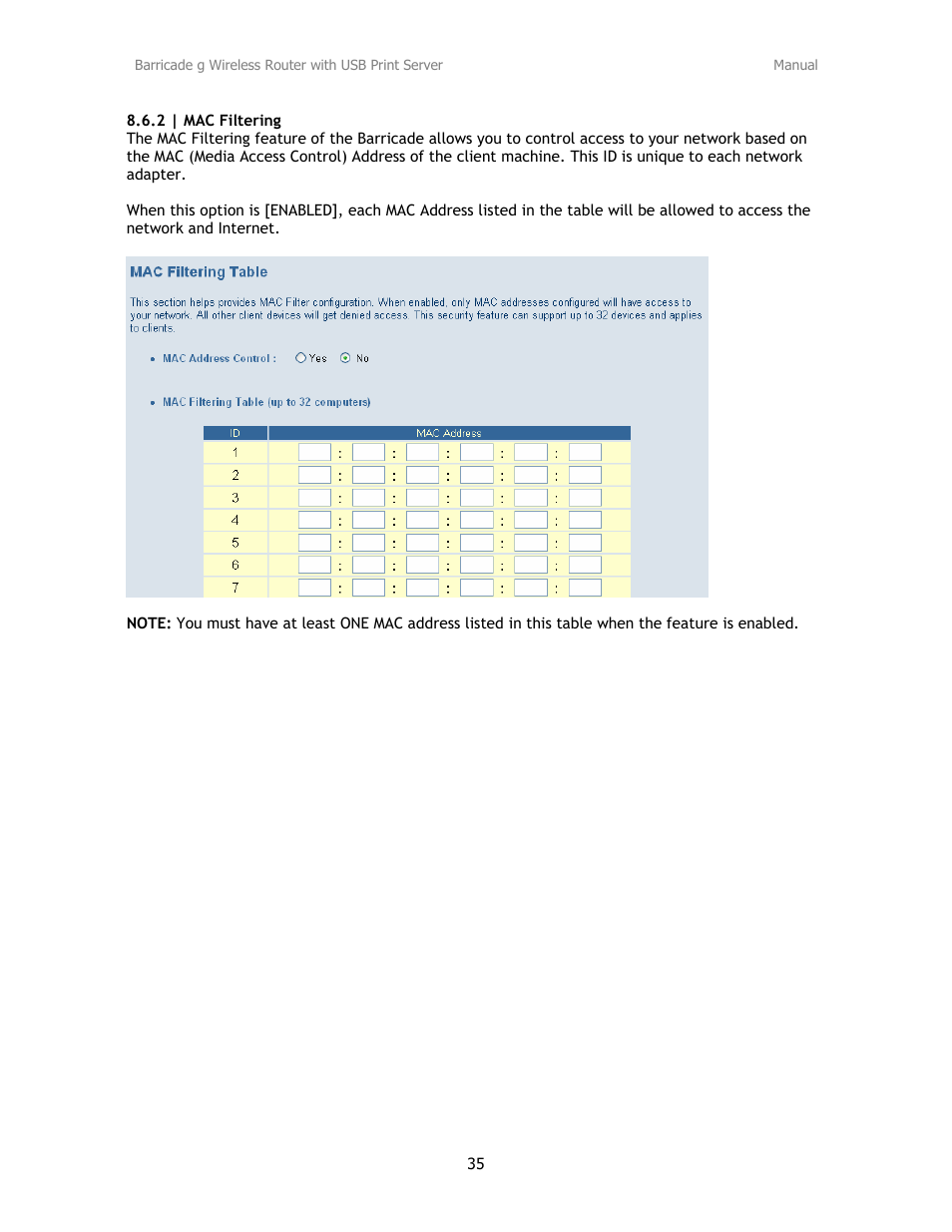 SMC Networks Barricade SMC2804WBRP-G User Manual | Page 35 / 70