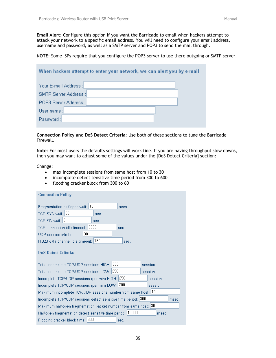SMC Networks Barricade SMC2804WBRP-G User Manual | Page 39 / 70