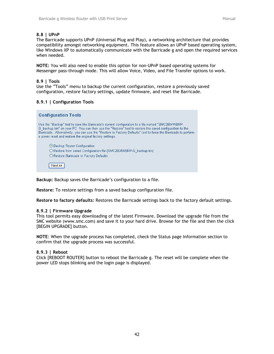 SMC Networks Barricade SMC2804WBRP-G User Manual | Page 42 / 70