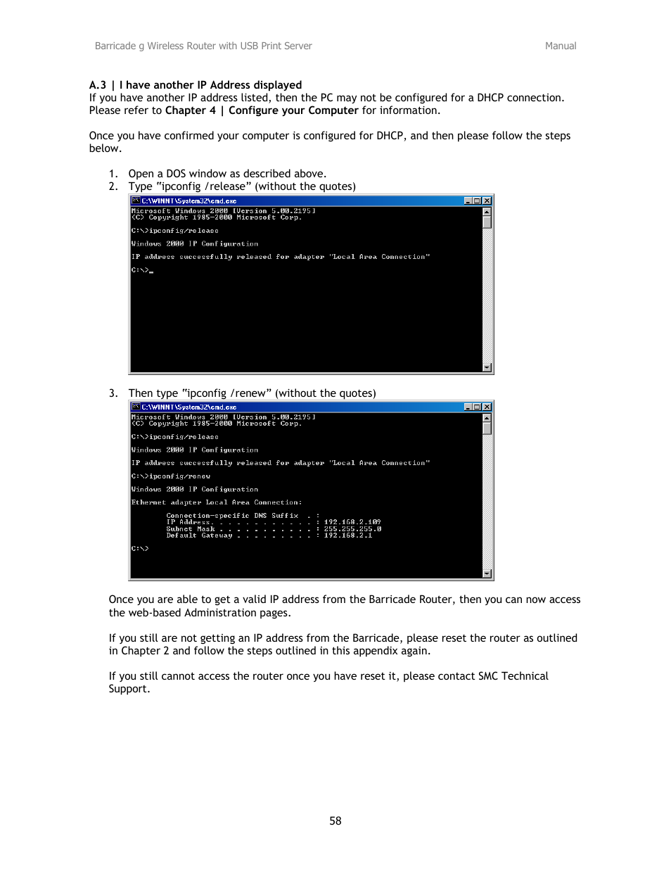 SMC Networks Barricade SMC2804WBRP-G User Manual | Page 58 / 70