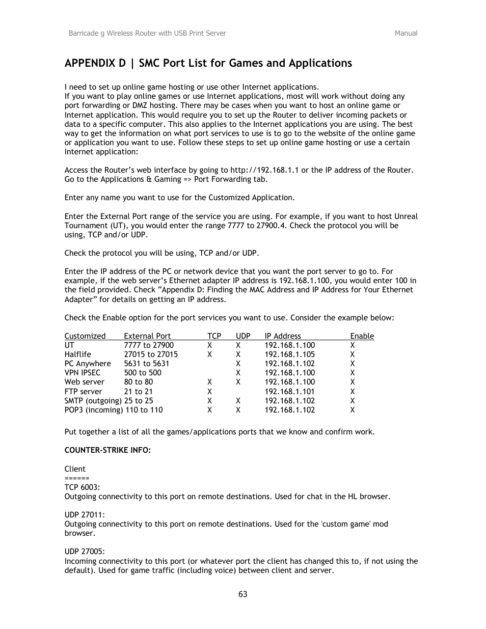 SMC Networks Barricade SMC2804WBRP-G User Manual | Page 63 / 70