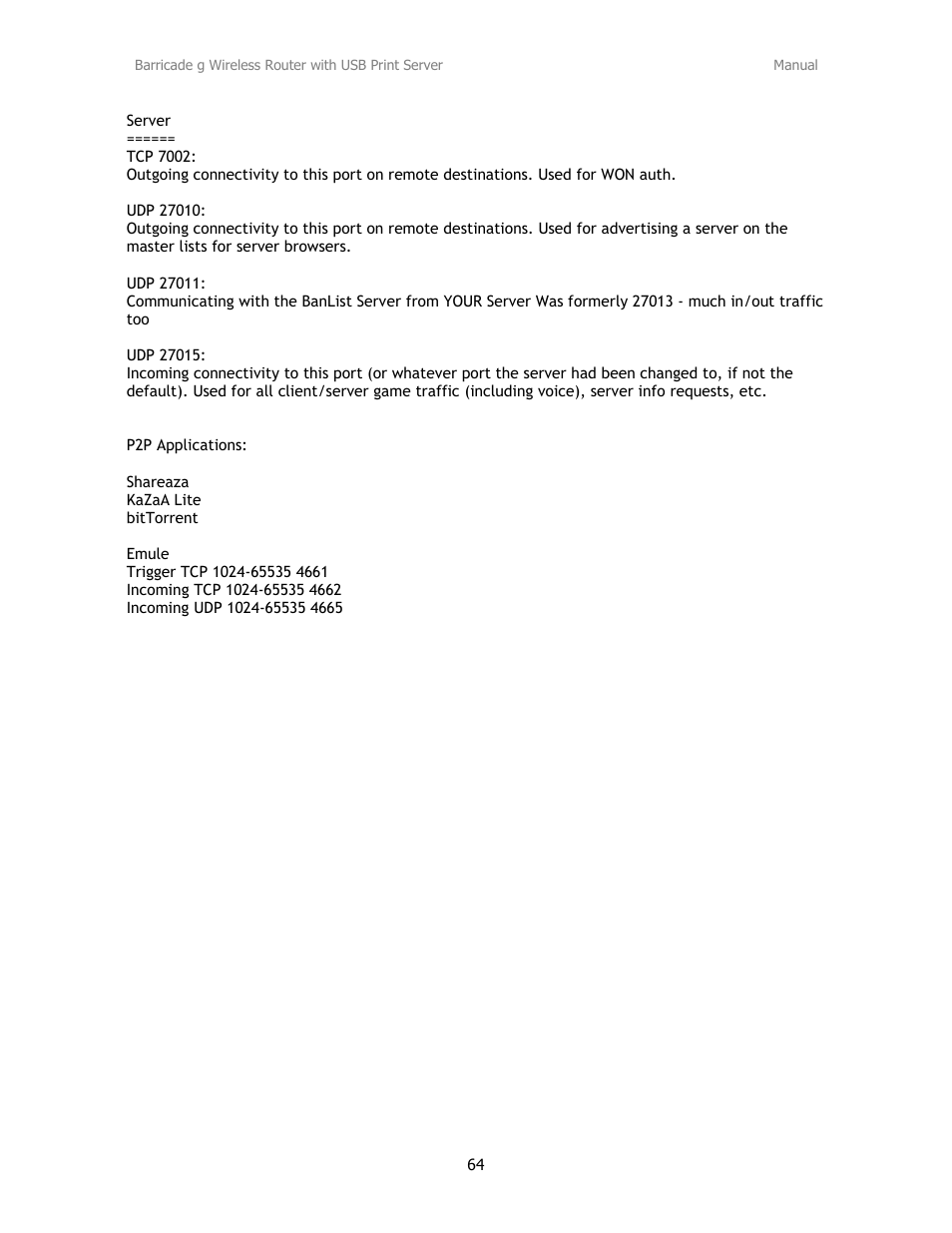 SMC Networks Barricade SMC2804WBRP-G User Manual | Page 64 / 70