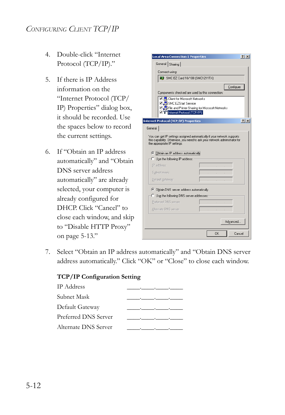 Tcp/ip 5-12 | SMC Networks SMC7404WBRA User Manual | Page 102 / 136