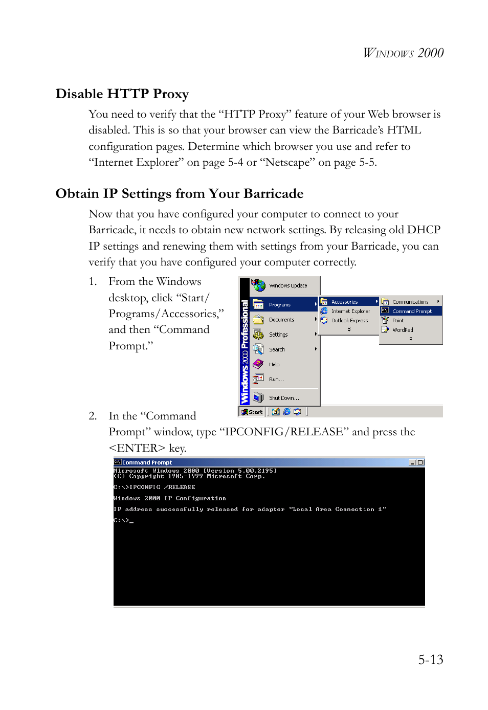 Disable http proxy, Obtain ip settings from your barricade | SMC Networks SMC7404WBRA User Manual | Page 103 / 136