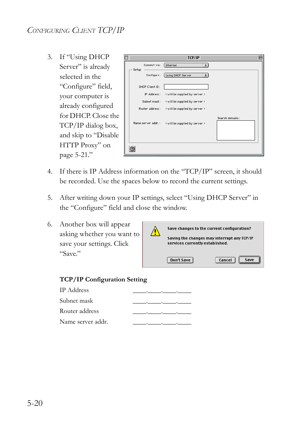 Tcp/ip 5-20 | SMC Networks SMC7404WBRA User Manual | Page 110 / 136