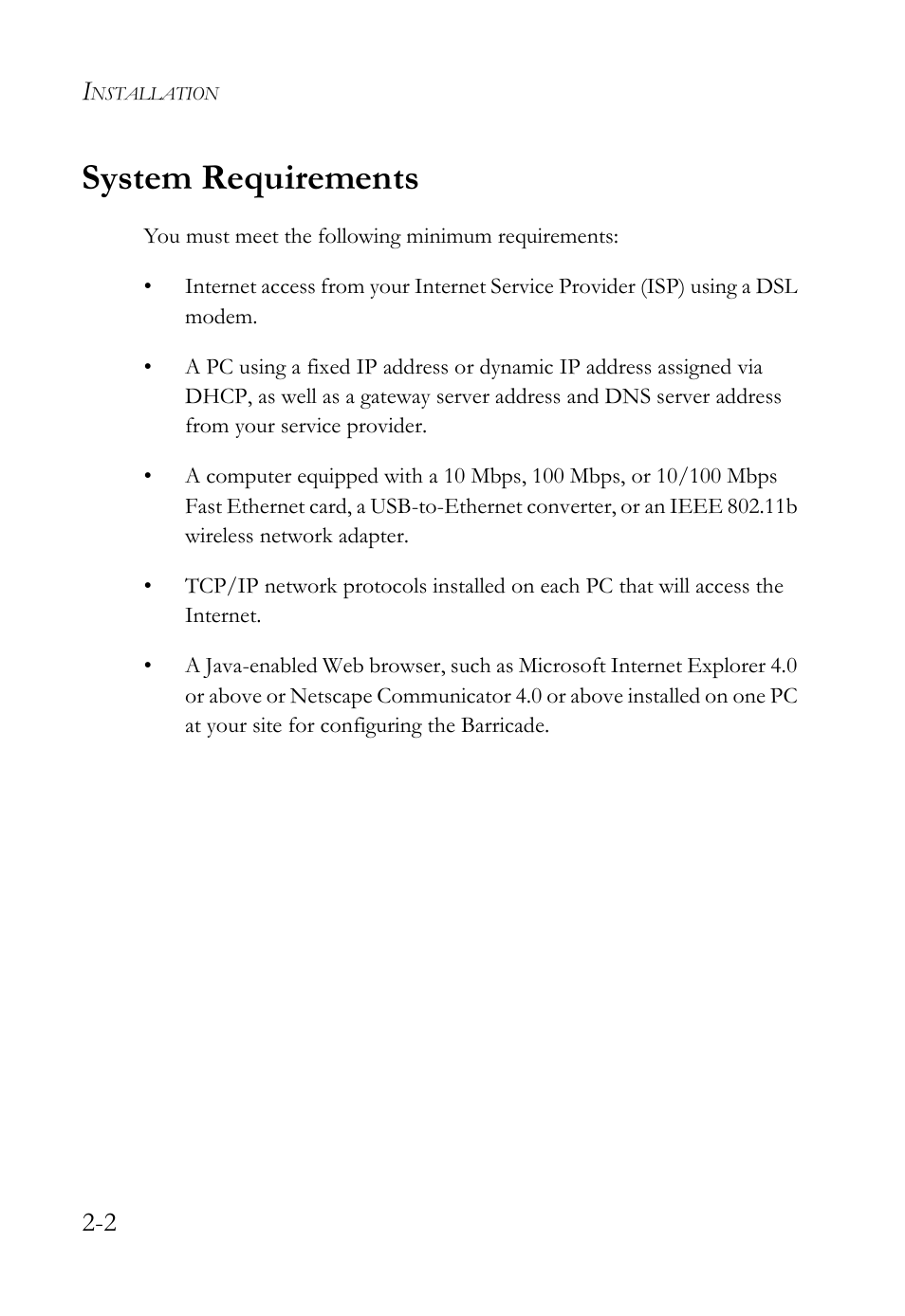 System requirements | SMC Networks SMC7404WBRA User Manual | Page 20 / 136