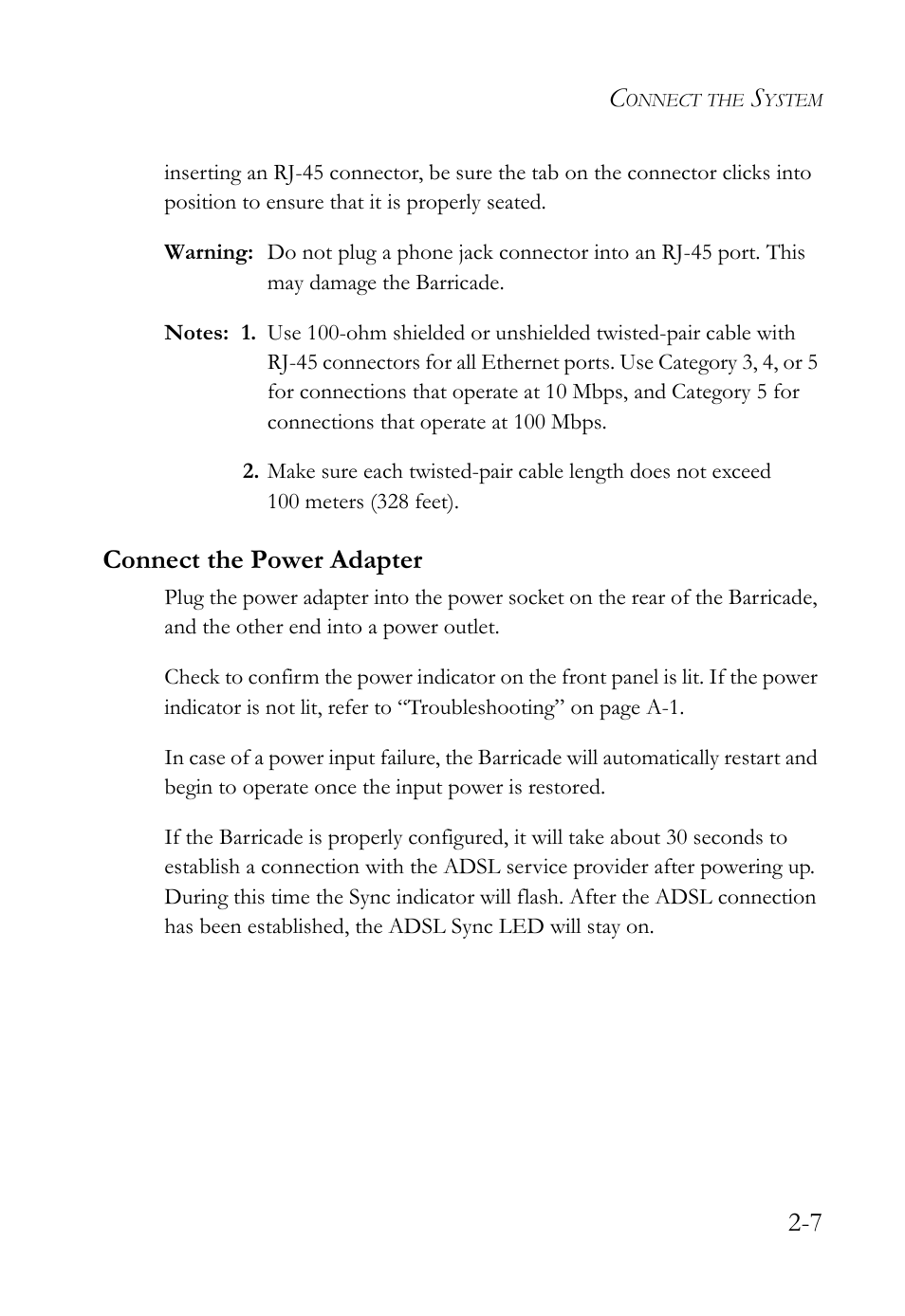 Connect the power adapter | SMC Networks SMC7404WBRA User Manual | Page 25 / 136