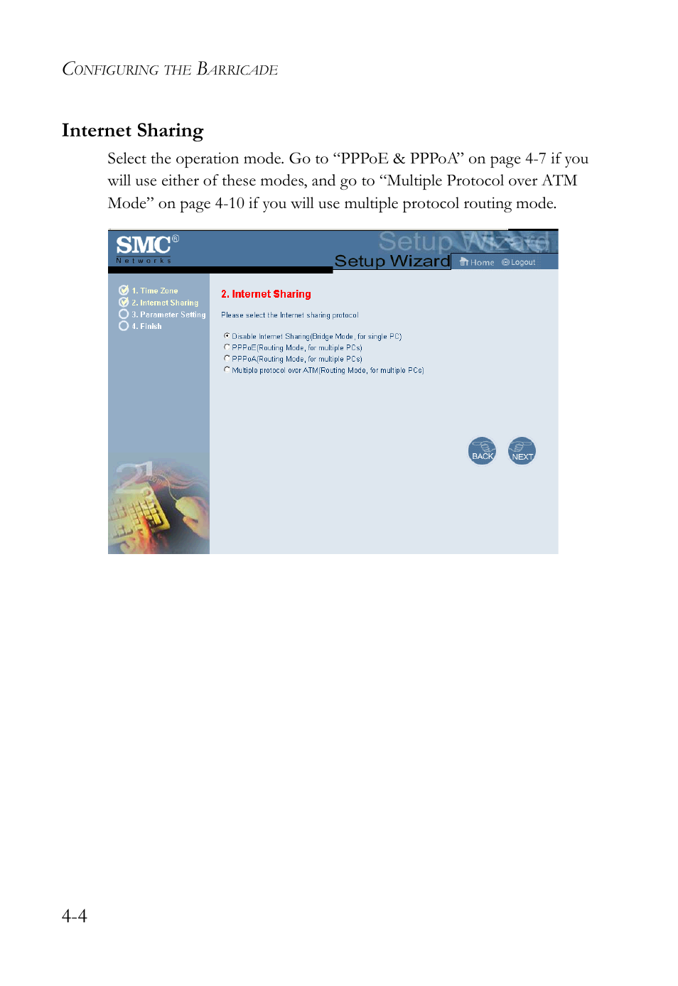 Internet sharing | SMC Networks SMC7404WBRA User Manual | Page 32 / 136