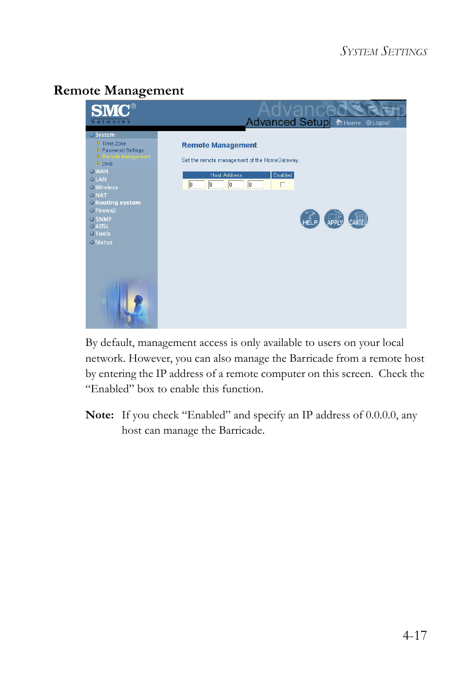 Remote management | SMC Networks SMC7404WBRA User Manual | Page 45 / 136