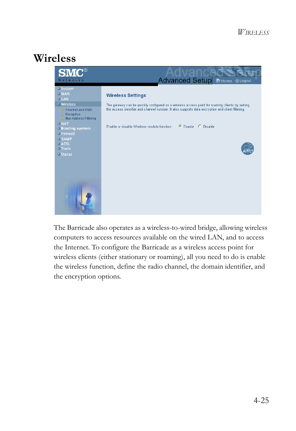 Wireless | SMC Networks SMC7404WBRA User Manual | Page 53 / 136