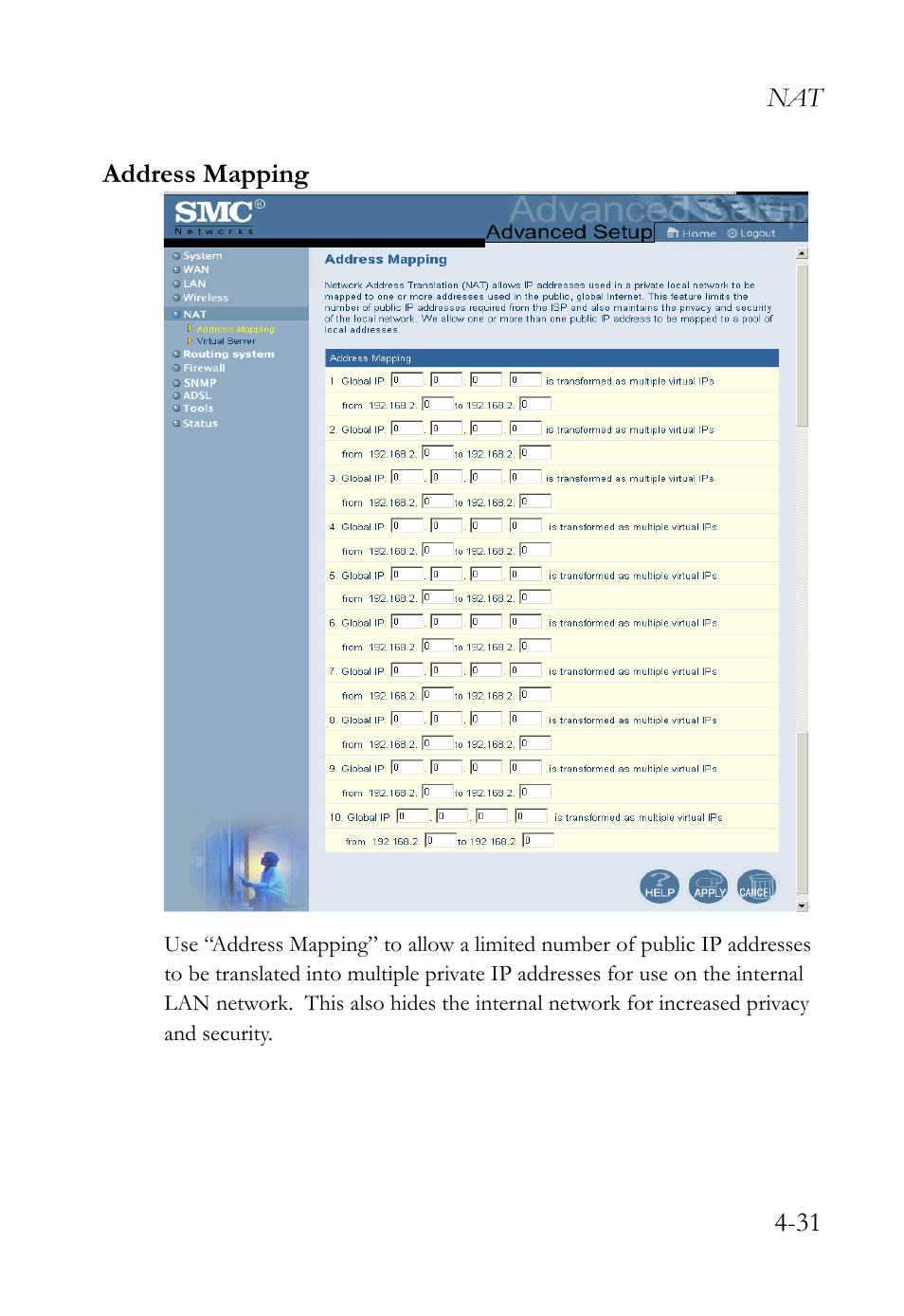 Address mapping | SMC Networks SMC7404WBRA User Manual | Page 59 / 136