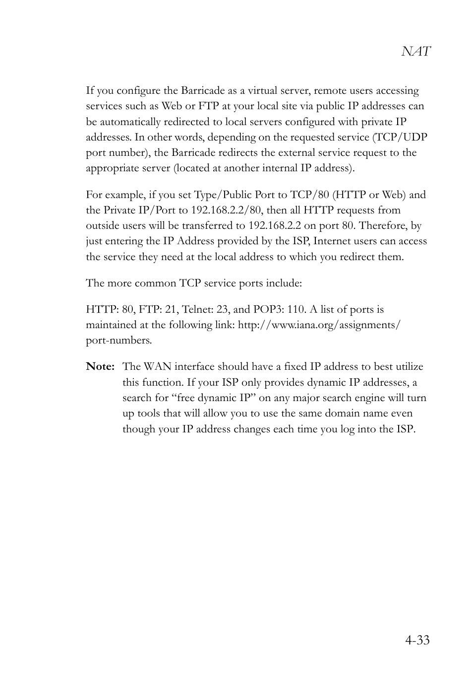 Nat 4-33 | SMC Networks SMC7404WBRA User Manual | Page 61 / 136