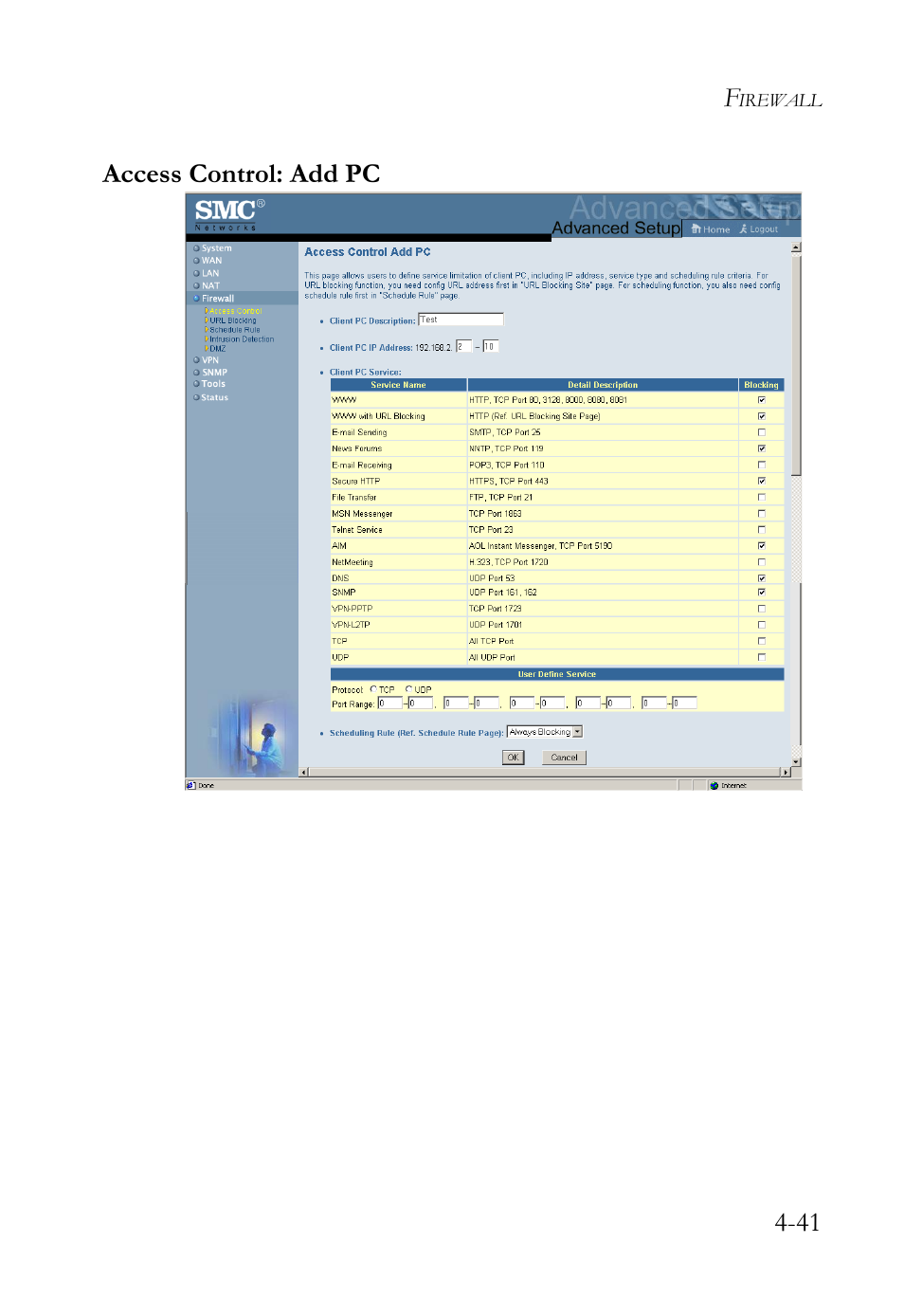 Access control: add pc | SMC Networks SMC7404WBRA User Manual | Page 69 / 136