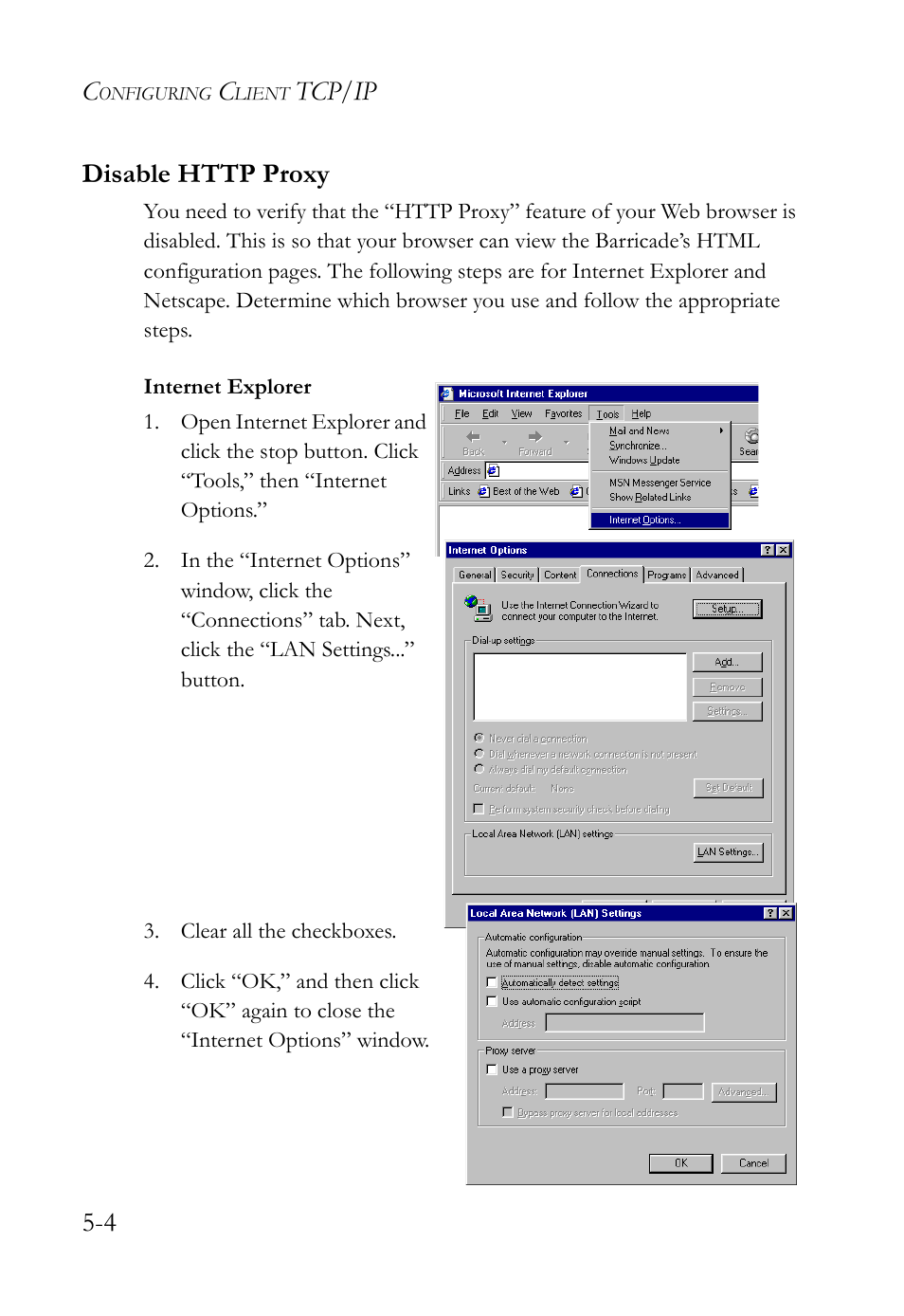 Disable http proxy | SMC Networks SMC7404WBRA User Manual | Page 94 / 136