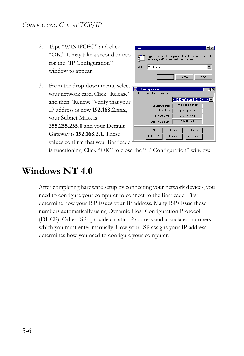 Windows nt 4.0 | SMC Networks SMC7404WBRA User Manual | Page 96 / 136