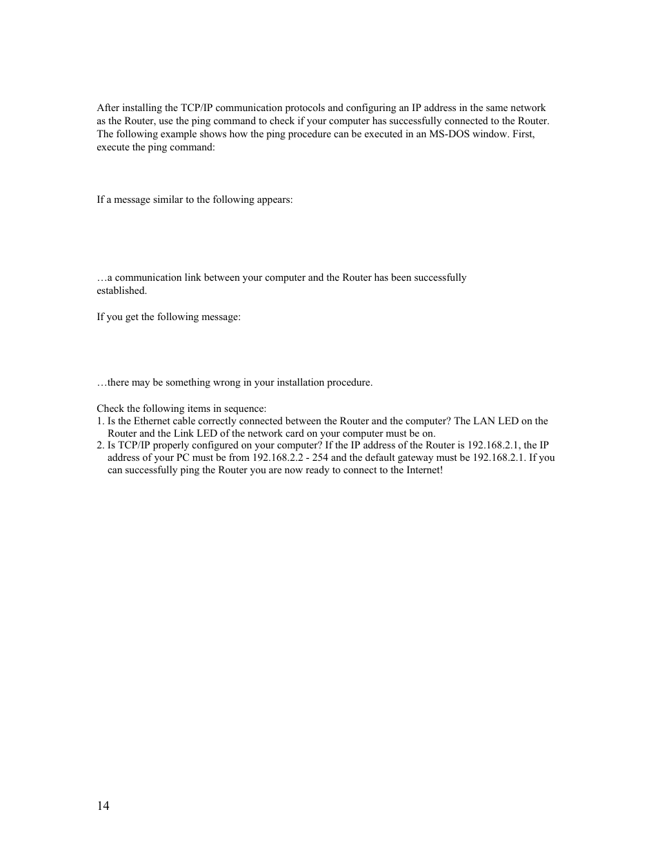 5 | verifying your tcp/ip connection | SMC Networks Barricade SMCBR14UP User Manual | Page 14 / 77