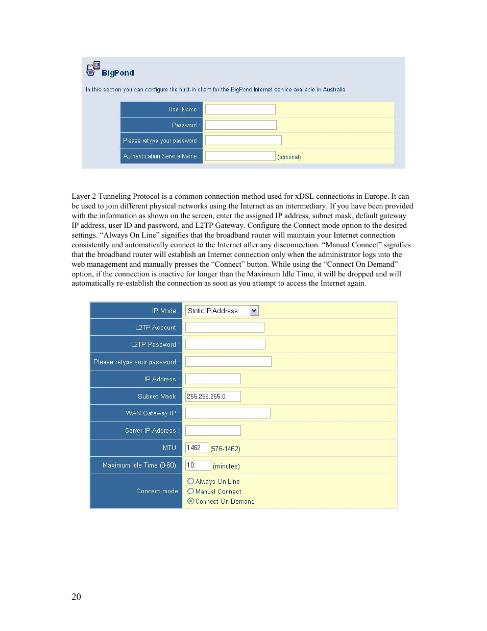 L2tp, 9 | l2tp 20 | SMC Networks Barricade SMCBR14UP User Manual | Page 20 / 77