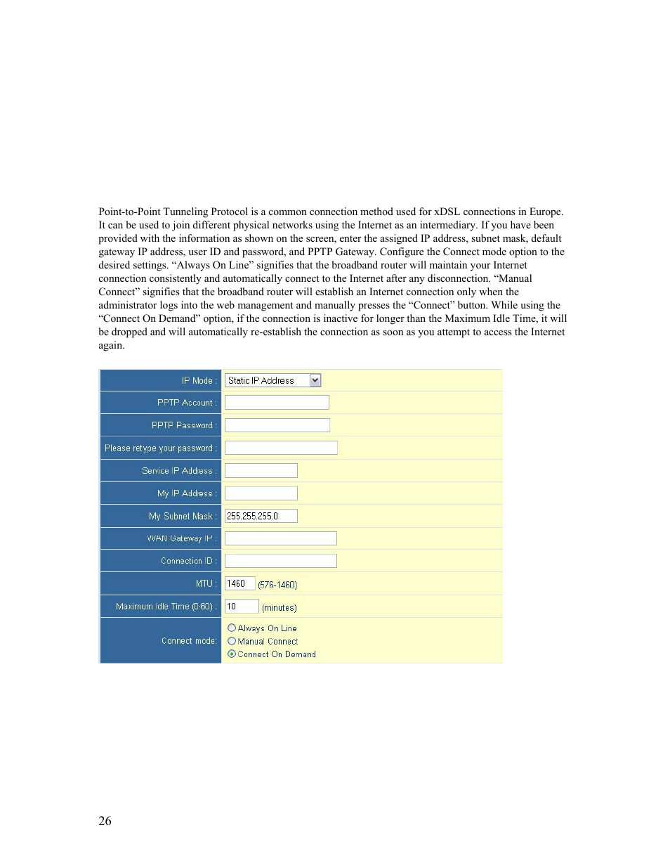 3 pptp, 3 | pptp | SMC Networks Barricade SMCBR14UP User Manual | Page 26 / 77