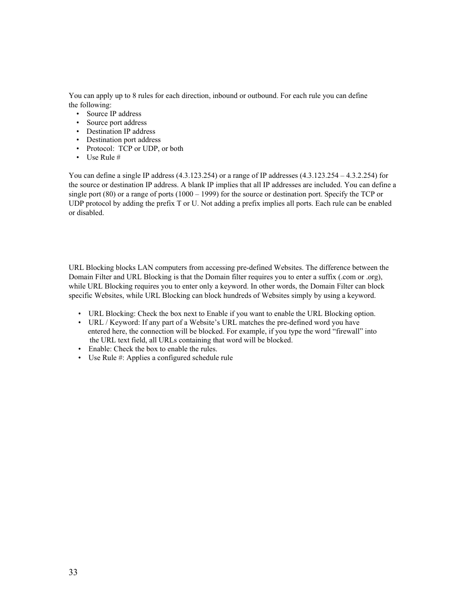 2 | url blocking | SMC Networks Barricade SMCBR14UP User Manual | Page 33 / 77