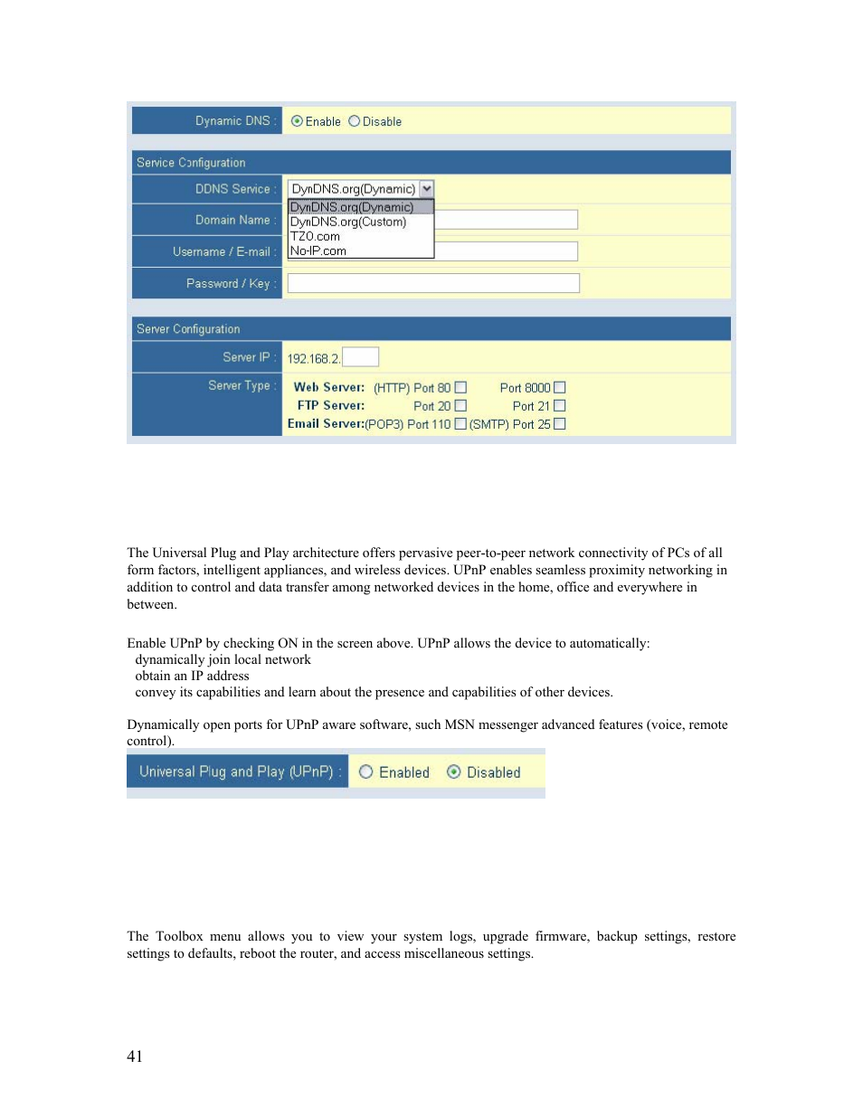 14 | upnp (universal plug-and-play), 15 | tools | SMC Networks Barricade SMCBR14UP User Manual | Page 41 / 77