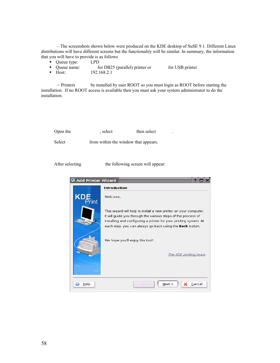 4 | installing an lpr print server on linux | SMC Networks Barricade SMCBR14UP User Manual | Page 58 / 77