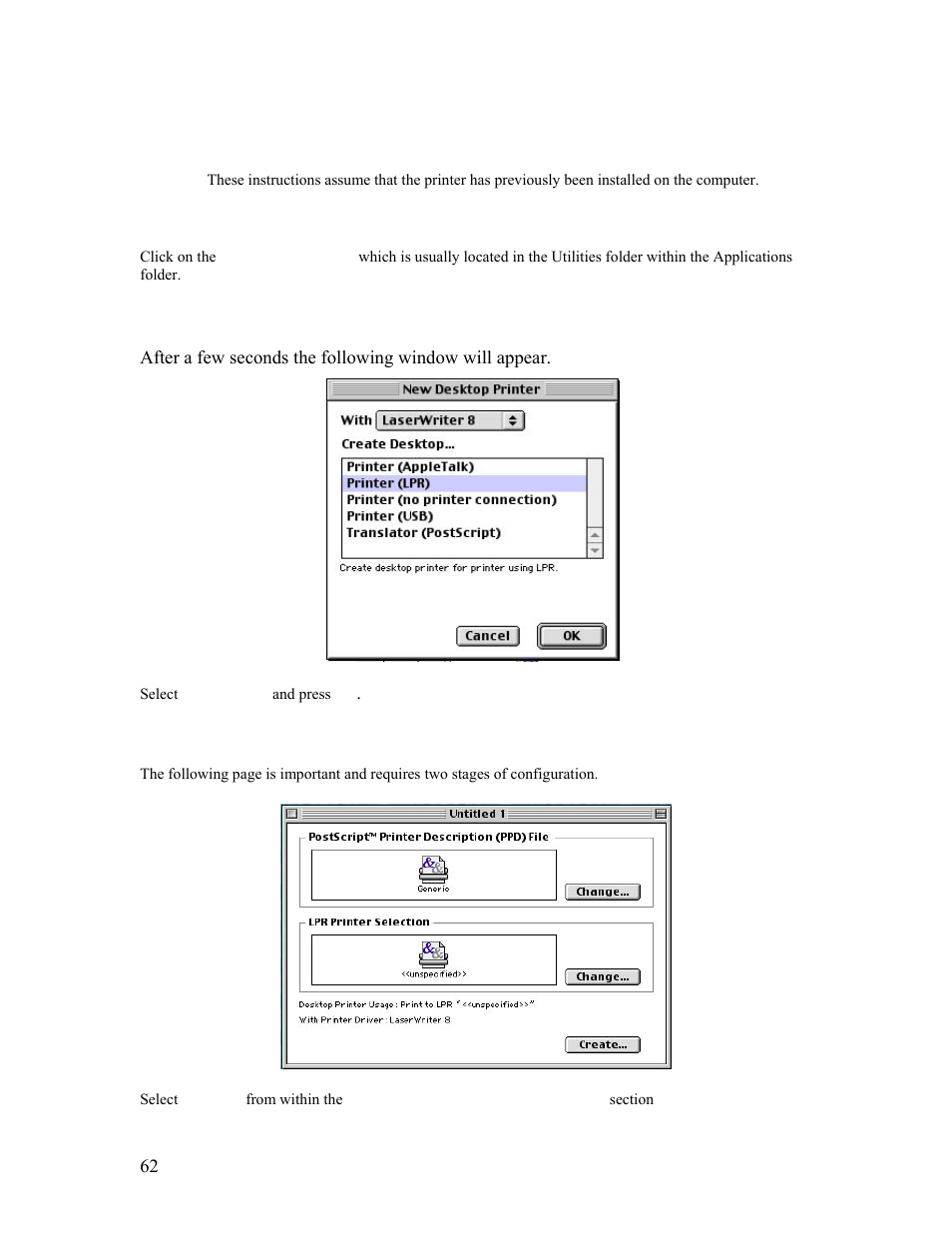 5 | installing an lpr print server on mac os 9 | SMC Networks Barricade SMCBR14UP User Manual | Page 62 / 77